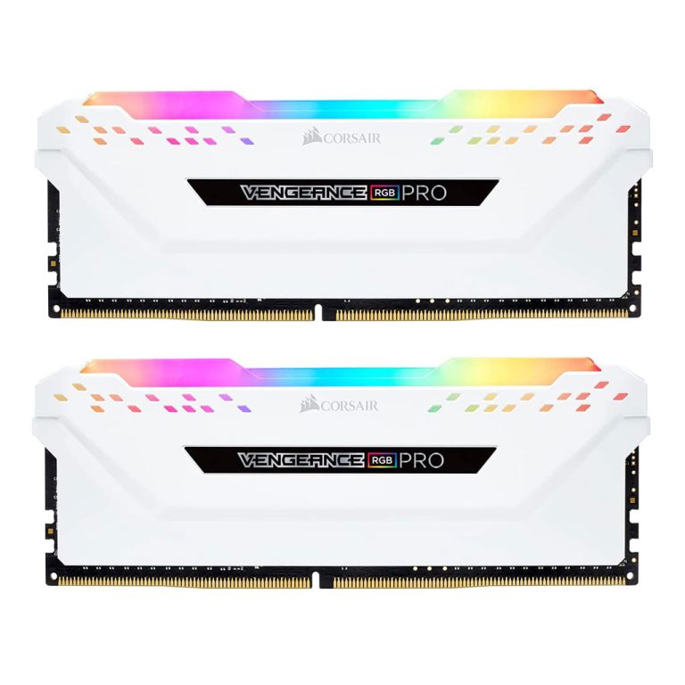 رم DDR4 کورسیر مدل VENGEANCE RGB PRO WHITE 32GB (2x16GB) 3200MHZ CL16